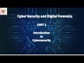 CyberSecurity And Digital Forensic - Unit 1 : Introduction To CyberSecurity