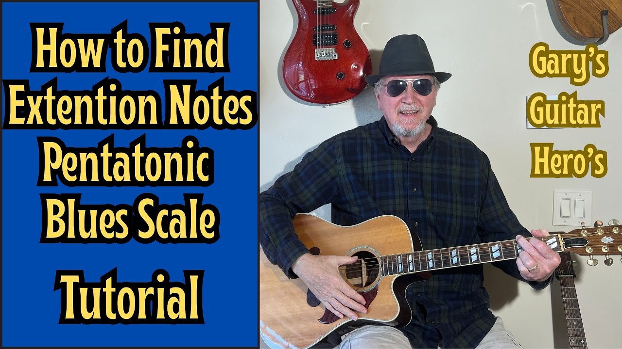 How to Find the Extention Notes of the Pentatonic Blues Scale - Easy Acoustic Guitar Lesson
