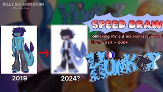 Remaking my oc from 2019 to 2024 ! [SPEED DRAW] Hunker play basketball