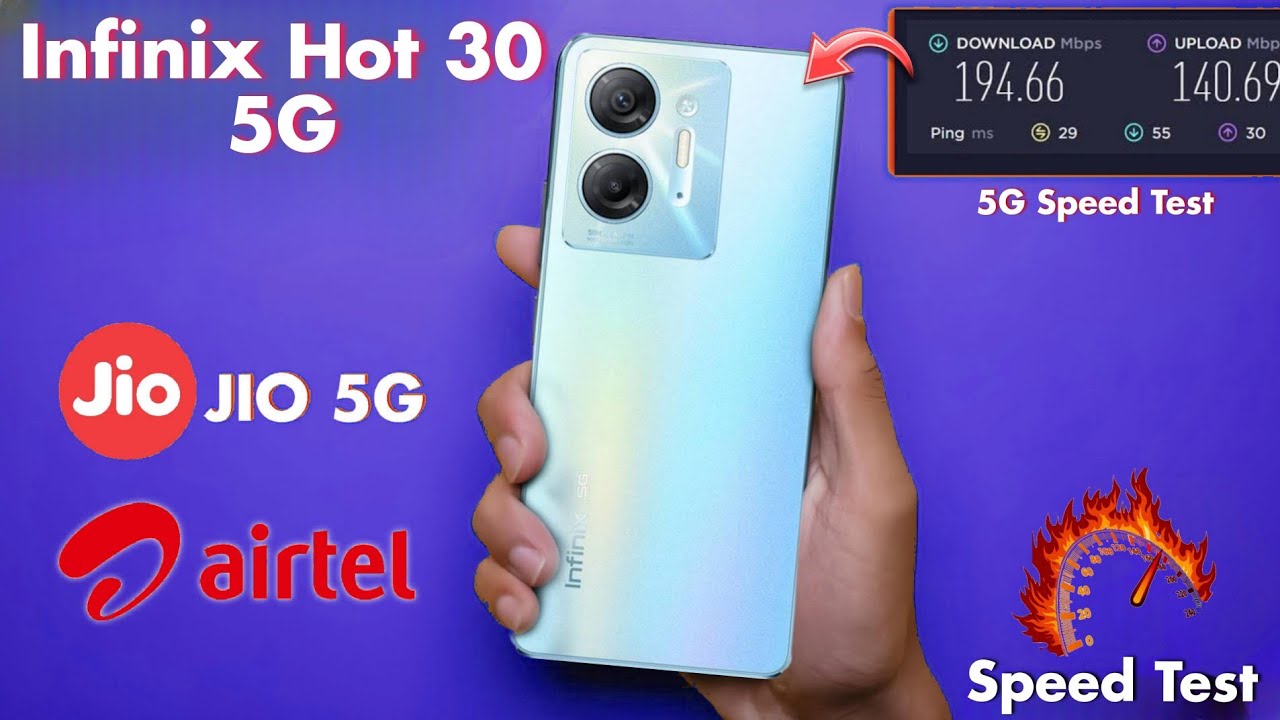 Infinix Hot 30 5G Speed Test Jio 5G/ Airtal 5G Setup Speed