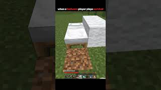 When a bedwars player plays survival 😂 #minecraft #minecraftmemes #minecraftshorts #shorts #fyp
