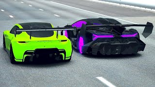 Tesla Roadster GTR vs Lamborghini Veneno GTR - Drag Race 20 KM screenshot 5