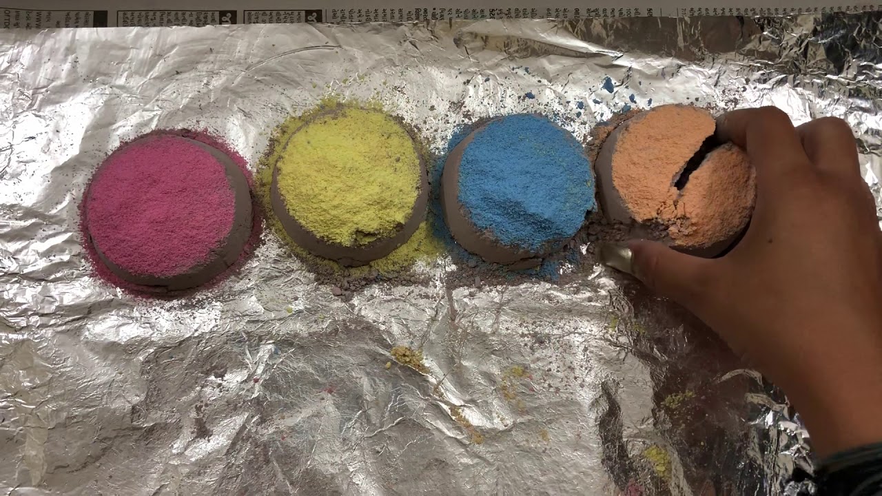 Color chalk powder cement asmr YouTube