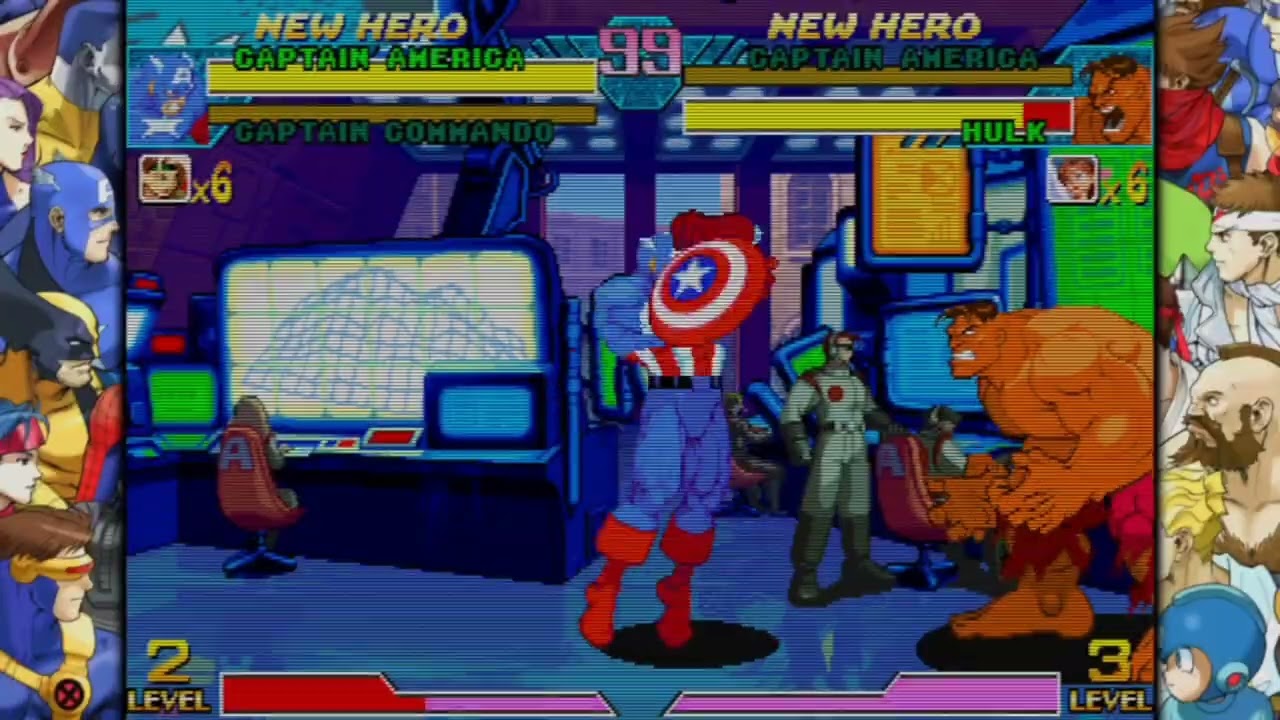 【MVC】Captain America combos MARVEL vs CAPCOM  Fighting Collection　キャプテン アメリカ　コンボ