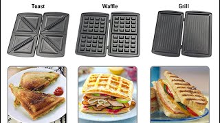 Ibell sm301 750 watt 3 in 1 sandwich maker toast waffle grill black