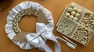 Stunning DIY Christmas Wall Hanging with Tulle, Jute Twine &amp; Ribbon Bow⭐️✨