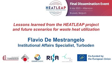 HEATLEAP Final Event (6 July 2023) - Part 3/10 - Presentation by Flavio De Mestrangelo (Turboden)