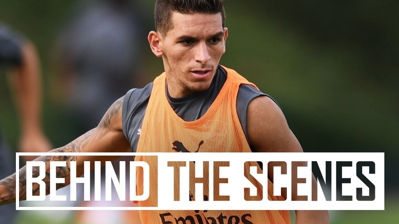 Lucas Torreira and Stephan Lichtsteiner's first Arsenal training session お嬢様