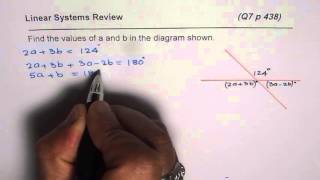 Q7 p 438 Linear System Find Linear Pair Angles