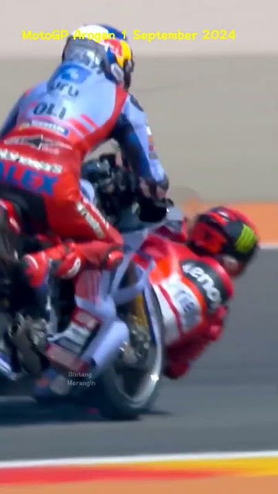 Insiden motoGP Aragon 1Sept2024 Alex Marquez VS pecco Bagnaia #shorts #feed #motogp #mm3