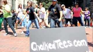 Carlton Flash Mob with Chalked Tees