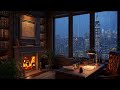 Focus Piano ☕ American City Study Room with Soft, Distant Thunder for Study, Work &amp; Concentration