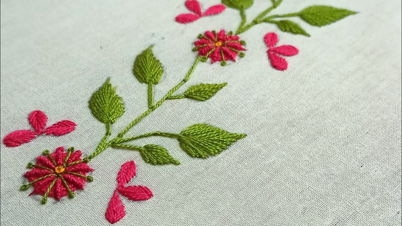 Easy Staching Beautiful borderline design stitching || Easy and simple stitching ...