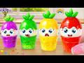 🌈Fresh fruit Jelly Recipe🌈How To Make Satisfying Miniature Rainbow Jelly Decorating