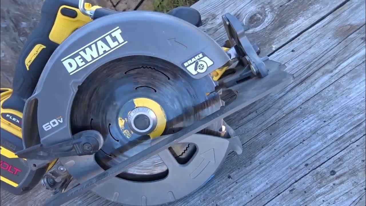 Dewalt circular saw 60V Flexvolt DCS578 Cut tree 9 Ah brake YouTube