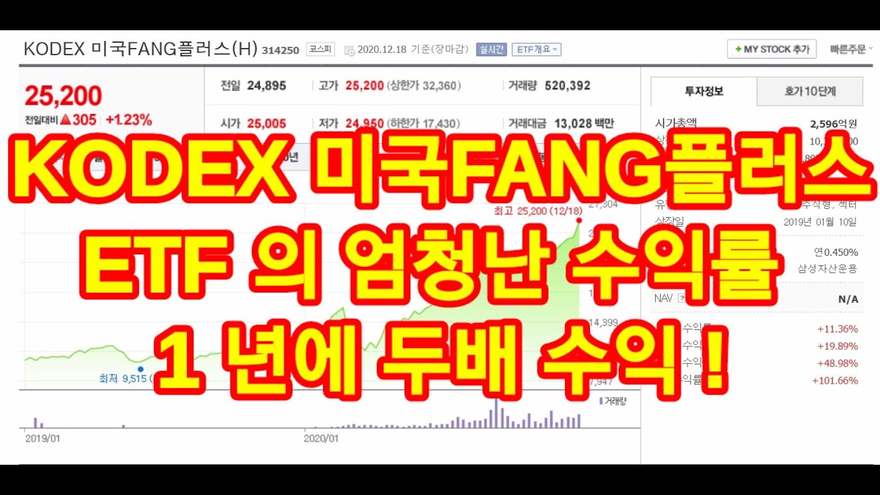 Update New KODEX 미국FANG플러스(H)의 엄청난 수익률 !! 1년에 두배 수익.