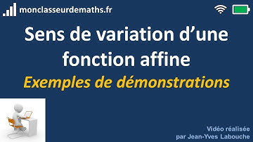 Sens de variation d