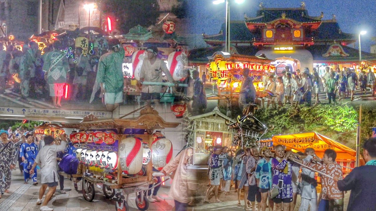 午前4時の神社出発 2025.8.27 神奈川県藤沢市 片瀬諏訪神社例大祭 浜降