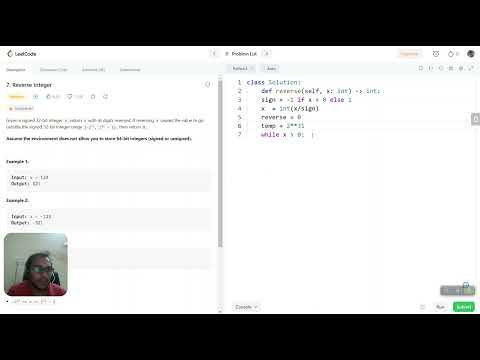 Reverse of signed integer | LeetCode | Python