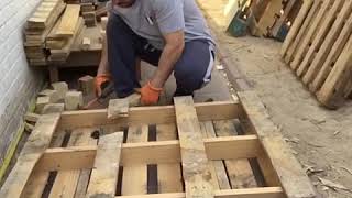 DIY - How to Break Down a Pallet      طريقة فك (تفليش) الطبلية الخشب