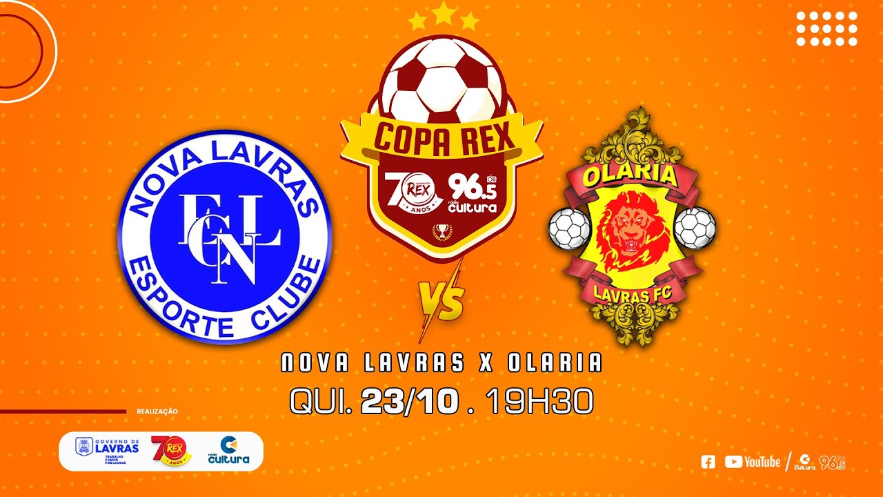 NOVA LAVRAS X OLARIA | COPA REX 70 ANOS | AO VIVO E COM IMAGENS