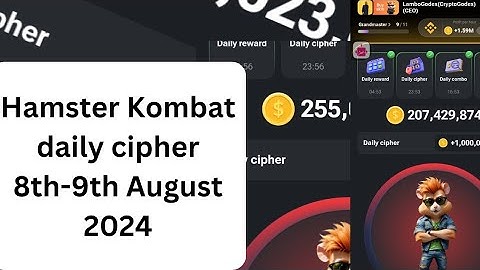 Hamster Kombat Daily Cipher | August 8th-9th | Crack the Code & Unlock Secrets 🐹🔓