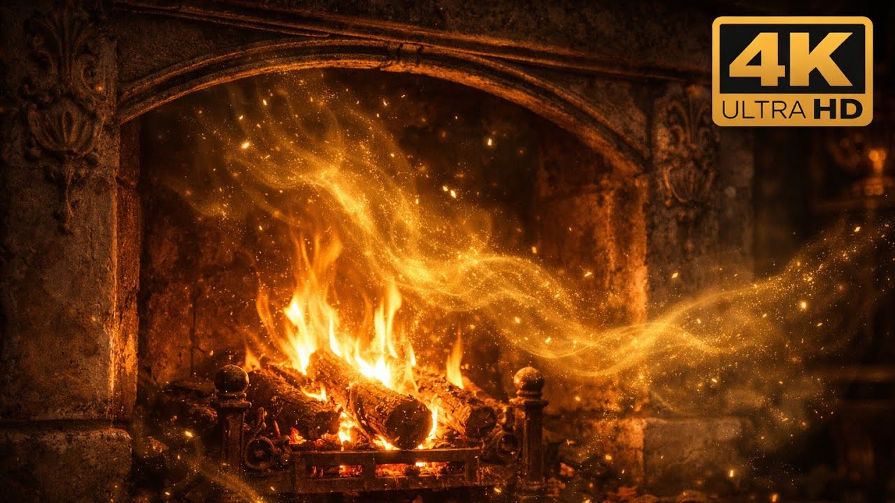 4K Enchanted Fireplace 🔥 Magical Fire Ambience for Sleep & Relaxation
