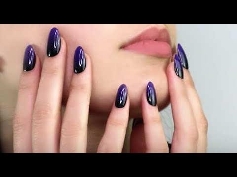 Embrace Boldness with Black and Purple Ombre Nails – RainyRoses