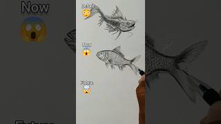 Evaluation of Fish 🐠😱🤯 Fish drawing tutorial #drawing #youtubeshorts #shorts #viral #trending #fish