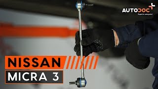 Kuinka vaihtaa Tanko kallistuksenvaimennin NISSAN MICRA III (K12) - ilmaiseksi video verkossa