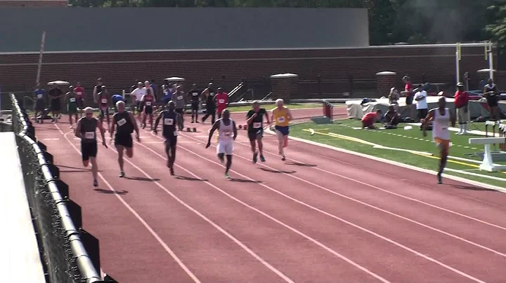 Oscar Peyton wins 100 meter run (Potomac Valley Ch...