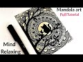 How to Draw MANDALA ART for Beginner | Step by Step | Scenery Mandala Art | #1