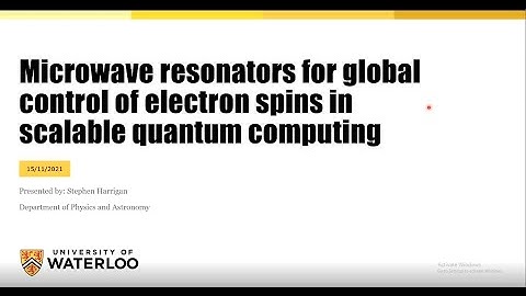 Microwave resonators for global control of electron spins in scalable quantum...| Stephen Harrigan