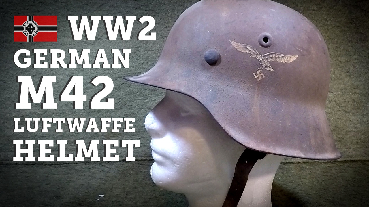 Helmets of the World: WW2 German M42 Single Decal Luftwaffe Steel Helmet