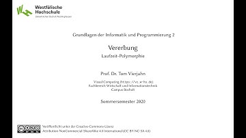 Grundlagen d. Informatik u. Programmierung 2: 4.4 Vererbung: Laufzeit-Polymorphie (SoSe 2020)