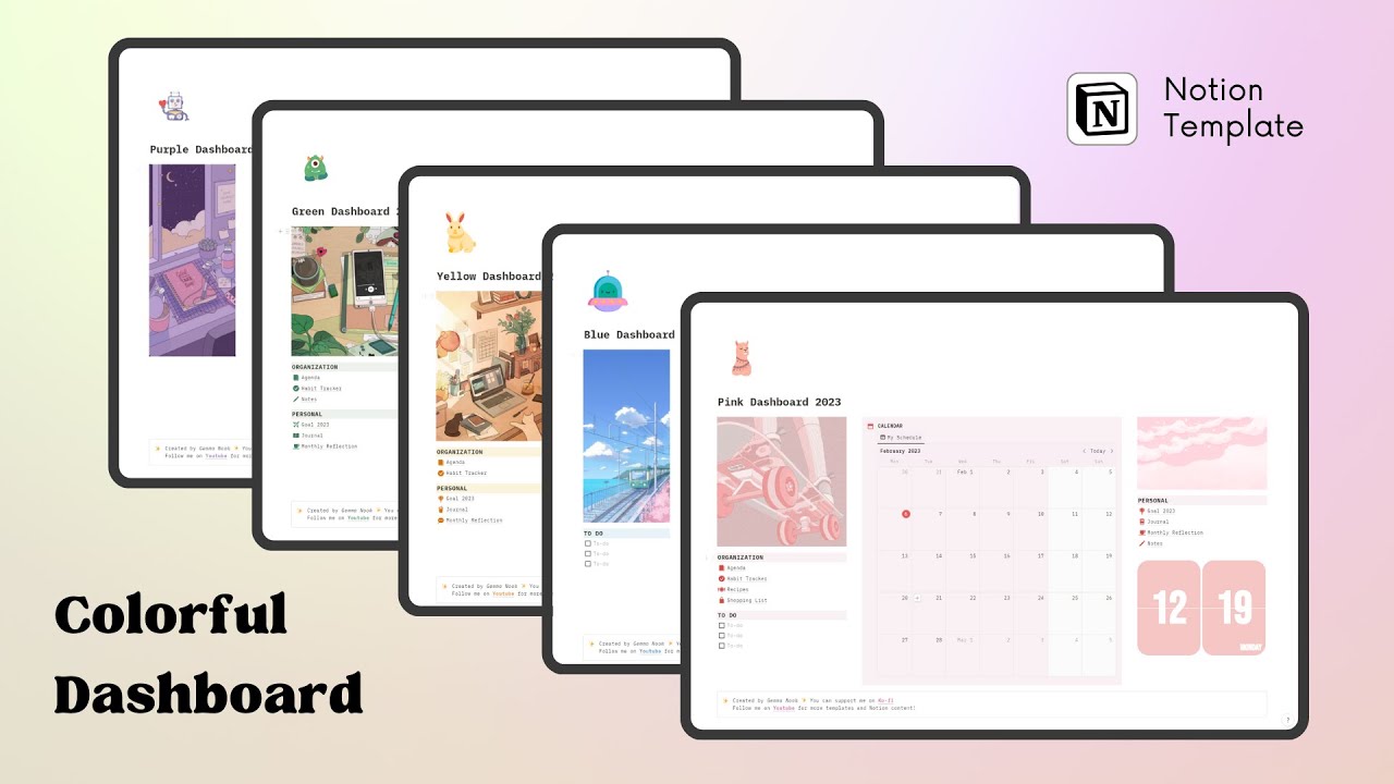 Notion Colorful Table Colorful dashboards - Notion Template (FREE) - YouTube