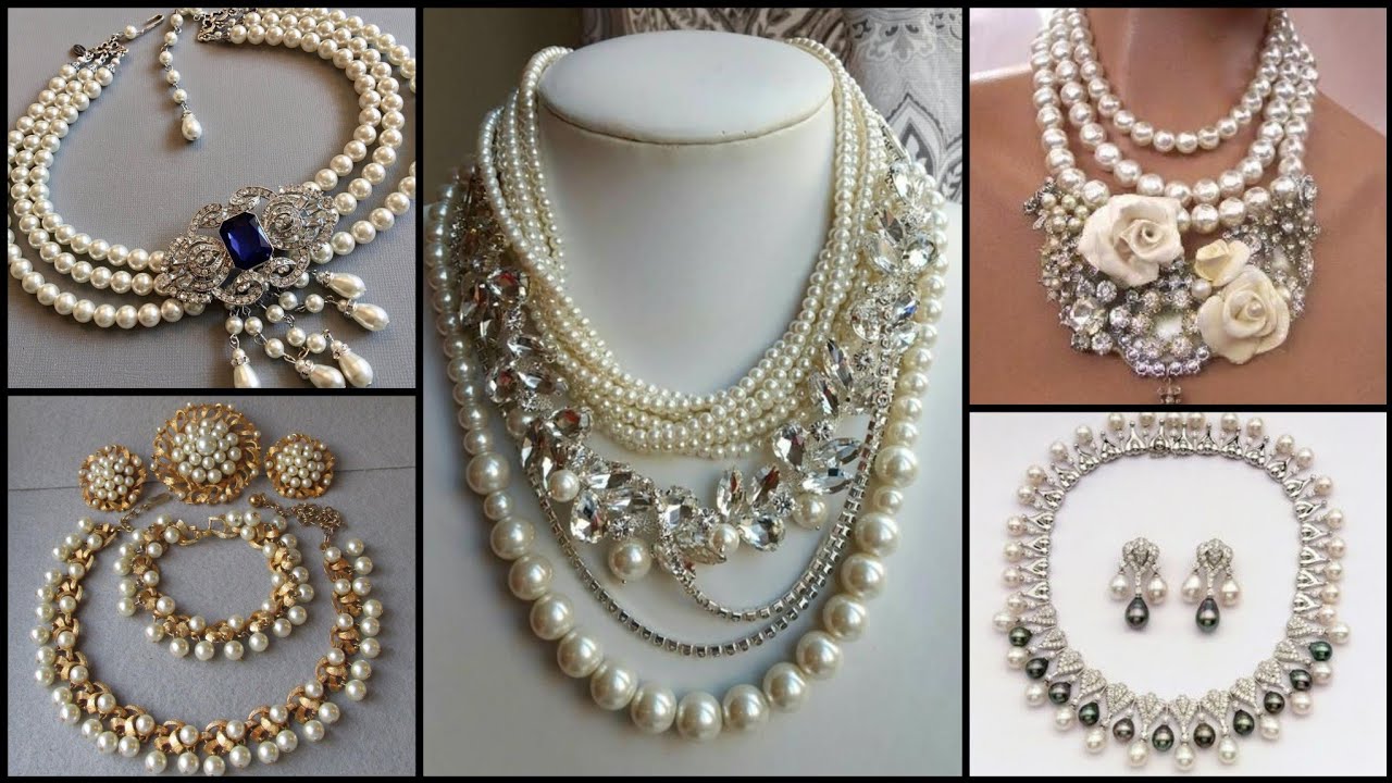Pure Pearl Necklace With Some Touch Of Crystals And Stones [New Ideas] YouTube