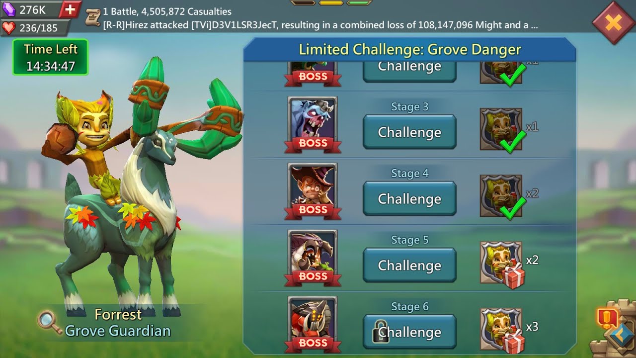 Lords mobile Grove Guardian Limited challenge Stage 5 | Grove Danger stage 5 | Forrest stage 5