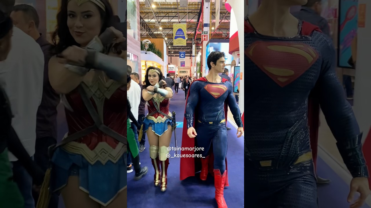 Cosplays da Mulher Maravilha e SuperMan - ship de infância realizado com sucesso!