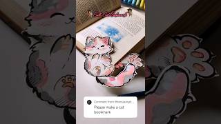 Cute Cat Bookmark🩷 #art #bookmarkpainting #diybookmark #easyartideas #craft #cuteart #aesthetic #diy