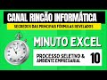 Minuto Excel | Segredo Das Principais Fórmulas Revelados | Aula 10