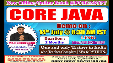 CORE JAVA  YOU TUBE LIVE STREAM BY NAGOOR BABU SIR