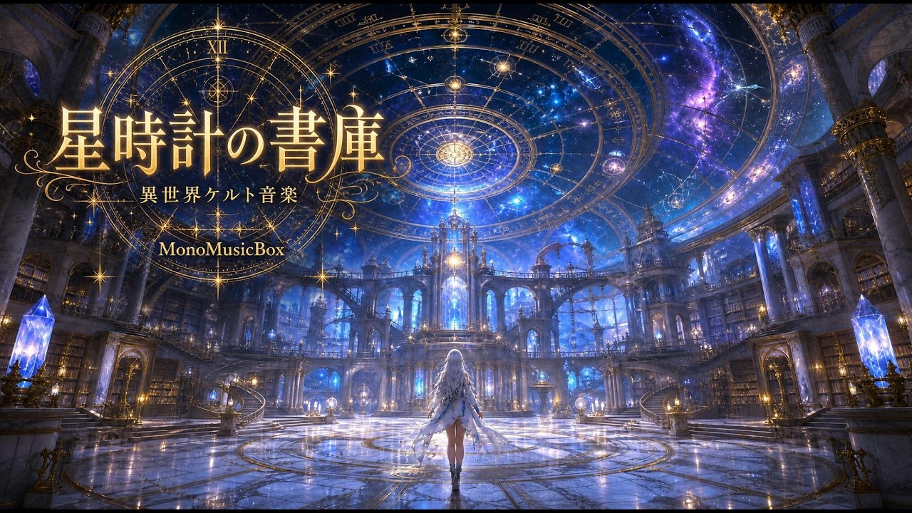 【異世界ケルト音楽/Celtic Music】星時計の書庫 -星々が時を刻む幻想の書庫で過ごす2時間-【作業用/勉強用/睡眠用】