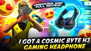 MY NEW GAMING HEADPHONE 😍 | COSMIC BYTE H3 | FULL REVIEW AND UNBOXING |BEST FOR FREE FIRE AND GAMING