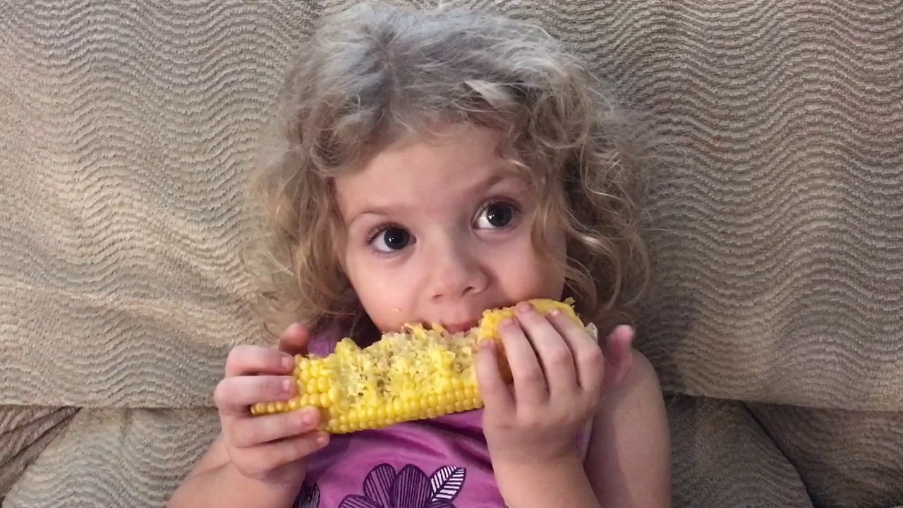 Emma the Little Country Girl Eats Corn on the Cob YouTube