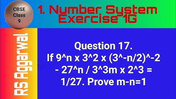 If 9^n x 3^2 x (3^-n/2)^-2 - 27^n / 3^3m x 2^3 = 1/27. Prove m-n=1