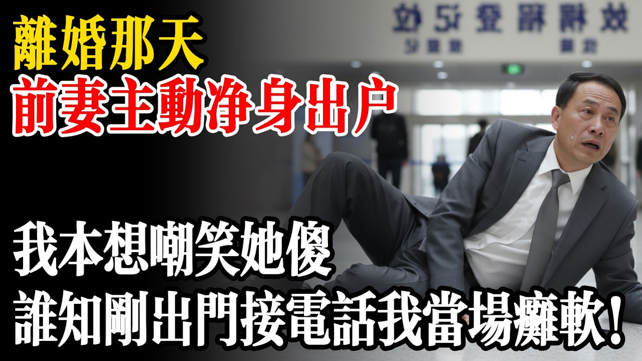离婚那天，前妻主動淨身出戶，我本想嘲笑她傻，誰知剛出門接到一个電話，我當場癱軟在地！
