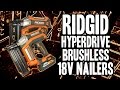 RIDGID HyperDrive 18V Brushless Nailers R09890B / R09892B (18ga Brad / 16ga Finish)
