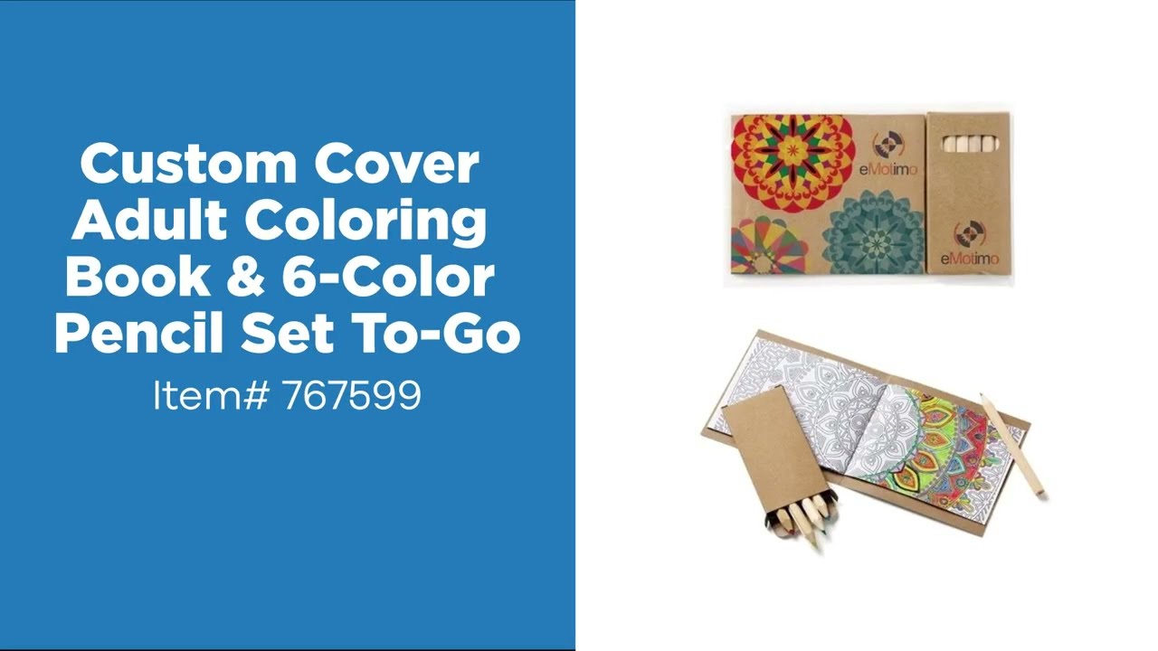 Promotional Adult Coloring Book & 6-Color Pencil Set To-Go