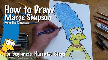 How to Draw Marge Simpson from The Simpsons for cartoon art beginners